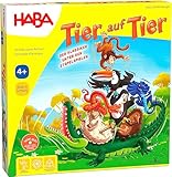 HABA Tier auf Tier – Stapelspiel aus Holz mit 29 Tieren, Balance- und...
