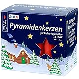 EWA - Kerzen Pyramidenkerzen, 14 mm, rot, 24 Stück, Tropflos, Brenndauer...