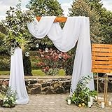 JTOOYS Weißer Vorhang für Hochzeit, 1 Stück, 130 x 550 cm, Vorhang,...
