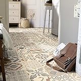 livingfloor® PVC Bodenbelag Shabby Retro Fliesenoptik Mediterran Natural...
