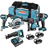 Makita DLX5032T Werkzeug-Set, 18 V, LXT (3 x 5,0 Ah) in Tasche, 5 Stück