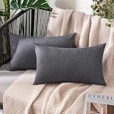 MIULEE 2er Set Wasserdicht Kissenbezug Outdoor Sofakissen Dekokissen Modern...