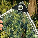 Transparente Abdeckplane, 5 m x 9 m, mit Ösen und Umhängeband,...