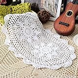 Yulakes 2 Stück Oval Handgehäkelte Doilies ，Handarbeit Geklöppelt...