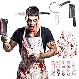 QIURUYUE Halloween Schlächter Kostüm, Metzger Kostüm Herren & Damen,...
