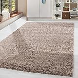 Homebyhome Shaggy Teppich Wohnzimmer Beige Flauschiger 80 x 150 cm Läufer...