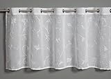 Gardinia Sehlbach Bistrogardine Stickerei Blumenranken, Weiß, 135 x 50 cm...
