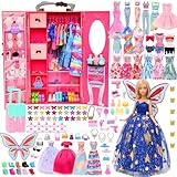 Miunana Kleiderschrank 101 Puppen Kleidung Zubehör Schrank Kleider...