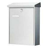 Burg Wächter Briefkasten ohne Zeitungsfach mit Namensschild, Rostfreier...