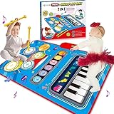 DQMOON Baby Spielzeug ab 1 Jahr, 2 in 1 Musikmatte ab 1 Jahr mit 2...