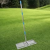 TONFEION Rasen Nivellierrechen Leveling Rake Golf Gartengras Werkzeug mit...