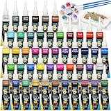 Roizefar Textilfarbe waschmaschinenfest, 48 Farben x 10ml Permanente und...