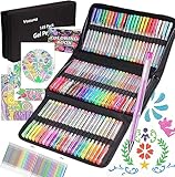 Vozuna 145Pack Glitzer Gelstifte für Erwachsenen Malbücher, 72...