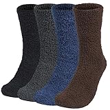 Justay Comf 4 Paar Kuschelsocken Herren Bettsocken Kuschel Flauschig Weiche...