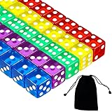 PlandleLee 20 Stück Würfel Bunt Set 6-Seitig, 14 mm, D6 Dice mit Runden...