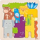 goki 57320 – Einlegepuzzle Safari aus Holz – 11-teiliges Kinderpuzzle...