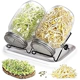 Cinnani Sprossenglas Keimglas 2er Set, 2 x 1000ml Sprossenglas mit 2...