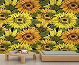 Sonnenblumen Wandbild Blatt Tapete Orange Gelbe Blumentapete Wandbilder...
