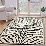 Carpeto Rugs Teppich Zebra Tierfell Optik Tiere Motiv Animal Print Zebra...