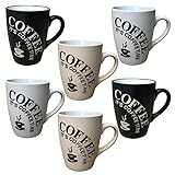 doriantrade Kaffeebecher 6 Stück Coffee Tassen 300ml aus Keramik Kaffee...