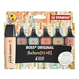 Textmarker - STABILO BOSS ORIGINAL NatureCOLORS - 6er Pack - beige,...