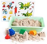 Knetsand Castle Set - 1 kg Magic Sand, 4 Sandknete Burgenförmchen Zubehör...