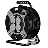REV Kabeltrommel EX 50m Outdoor Verlängerungskabel außen IP44, Ideal für...
