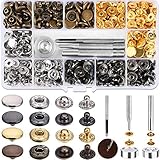 120 Sets Druckknopf Kupfer Druckknöpfe Bronze Kleidung Snaps Taste mit...