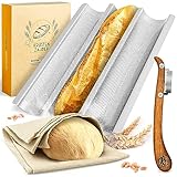 KRUSTENZAUBER Baguette Backform Antihaft inkl. Bäckerleinen u....