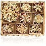 COM-FOUR® 36x Strohsterne im Mix-Set - Christbaum-Schmuck -...