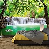 murimage® Fototapete Wasserfall 3D 366 x 254cm inklusive Kleister Wald...