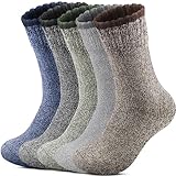 Reamphy 5 paar Herren Merino Thermosocken Socken，Outdoor Warme Wolle...