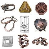 9 Stück Knobelspiele Metall, Knobelspiele für Erwachsene, Metall...