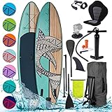 BRAST SUP Board Shark | Aufblasbares Stand up Paddle Set | 300-365cm viele...