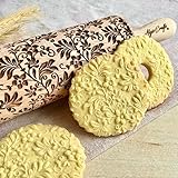 TANZEN BLUMEN Nudelholz. Teigroller mit Blumen für DIY Küche, Teig &...