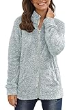 BesserBay Winter Damen Mit Reißverschluss Warm Stehkragen Teddyfleece...