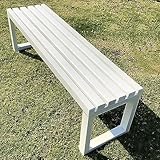 Wetterfeste 3-Sitzer Metall Parkbank Outdoor Gartenbank ohne Rückenlehne...