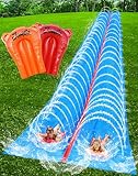 Jambo Riesige Mega-Rutsche, 15 m x 2,4 m, robuste Rasenwasserrutsche, extra...