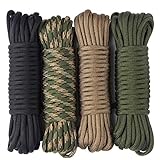 aufodara 4 Stück 19ft/6 Meters Paracord Schnüre 4mm Nylon Seil 7...
