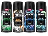 AXE Premium Bodyspray 4er Set Aqua Bergamot/Black Vanilla/Blue...