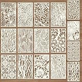 16 Stück Kunststoff Schablonen Set,abstrakte Schichtschablone...