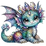 Holzpuzzle Erwachsene, 200 Teile Drachen Wooden Puzzle, Einzigartiges...
