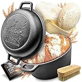 besok Gusseisen Topf Brot Backen [inkl. Gärkorb] - 26cm Brotbackform mit...