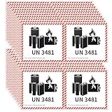 100 Stück Warnaufkleber für Lithium Ionen Akkus, 12x11cm UN3481 Aufkleber...
