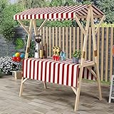 VOLDAX Marktstand Imbisswagen Marktstand-Display Aus Holz,...