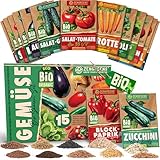 ZenGreens® - Bio Gemüsesamen Set - 15 Gemüse Samen für den einfachen...