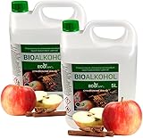 10 Liter Bioethanol mit Apfel-Zimt Duft (2 x 5L Kanister) | Biobrennstoff...