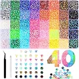 Zefy 40 Farben 3mm Jelly Strasssteine, 32000 Stück Glitzersteine Bedazzler...