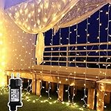 Lichtervorhang 6x3m 600 Leds, Led Lichterketten Vorhang Weihnachtsdeko...