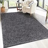 carpet city Shaggy Hochflor Teppich - 120x170 cm - Anthrazit - Langflor...